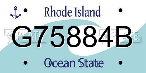G75884B Rhode Island License Plate