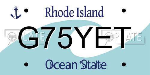 G75YET Rhode Island License Plate
