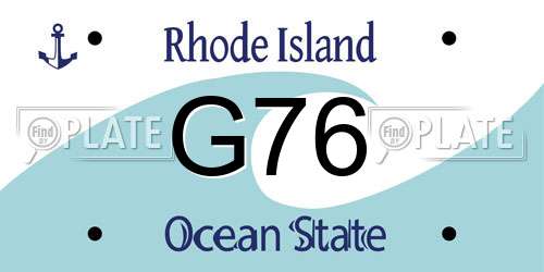 G76 Rhode Island License Plate
