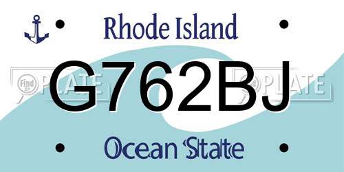 G762BJ Rhode Island License Plate