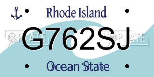 G762SJ Rhode Island License Plate