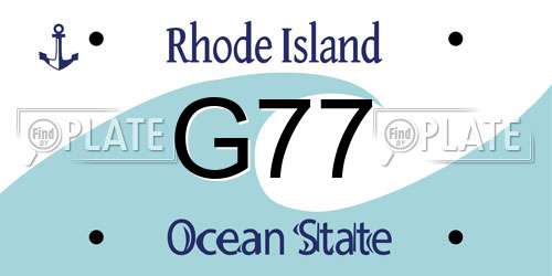 G77 Rhode Island License Plate