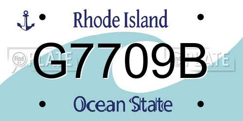 G7709B Rhode Island License Plate