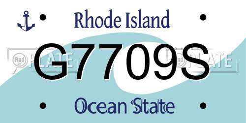 G7709S Rhode Island License Plate