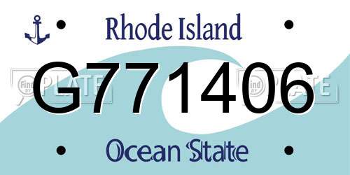 G771406 Rhode Island License Plate