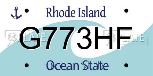 G773HF Rhode Island License Plate