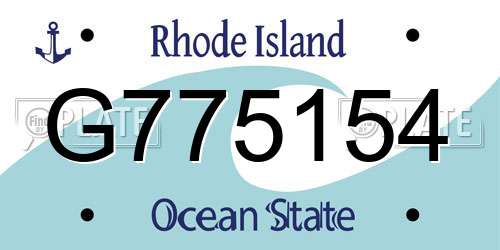 G775154 Rhode Island License Plate