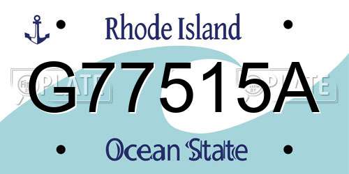 G77515A Rhode Island License Plate