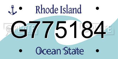 G775184 Rhode Island License Plate