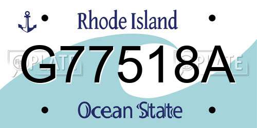 G77518A Rhode Island License Plate