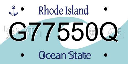 G77550Q Rhode Island License Plate