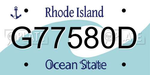 G77580D Rhode Island License Plate
