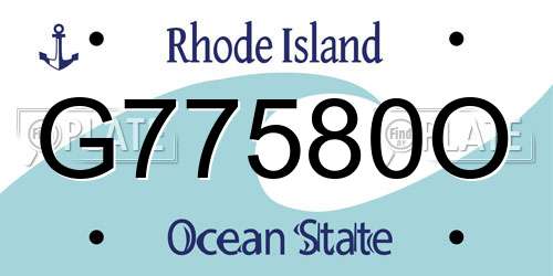 G77580O Rhode Island License Plate