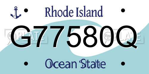 G77580Q Rhode Island License Plate