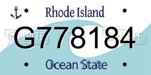 G778184 Rhode Island License Plate