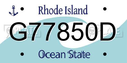 G77850D Rhode Island License Plate