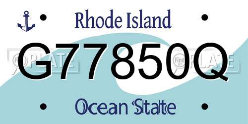 G77850Q Rhode Island License Plate