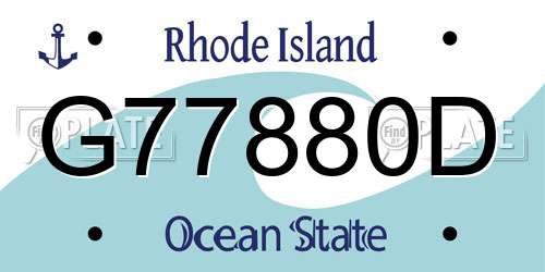 G77880D Rhode Island License Plate