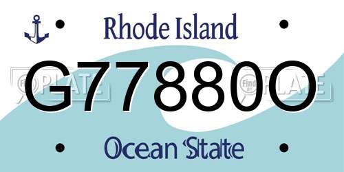 G77880O Rhode Island License Plate