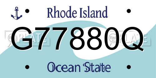 G77880Q Rhode Island License Plate