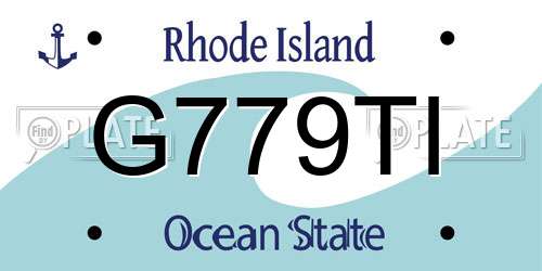 G779TI Rhode Island License Plate