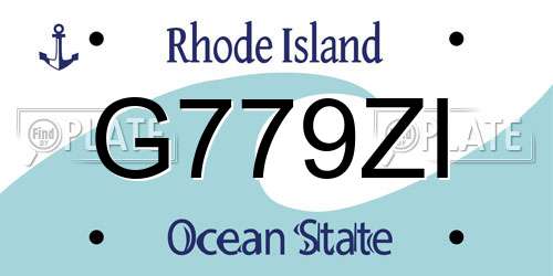 G779ZI Rhode Island License Plate