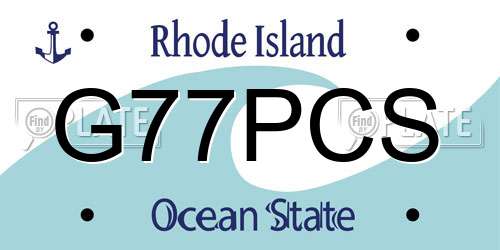 G77PCS Rhode Island License Plate