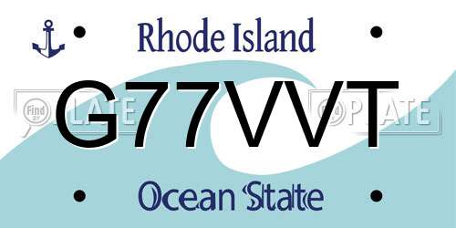 G77VVT Rhode Island License Plate