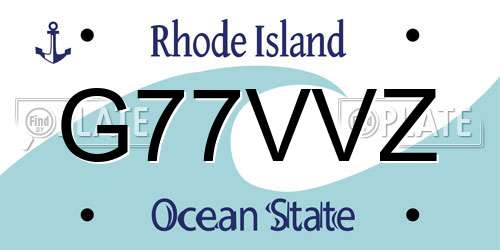 G77VVZ Rhode Island License Plate