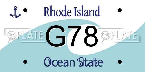 G78 Rhode Island License Plate
