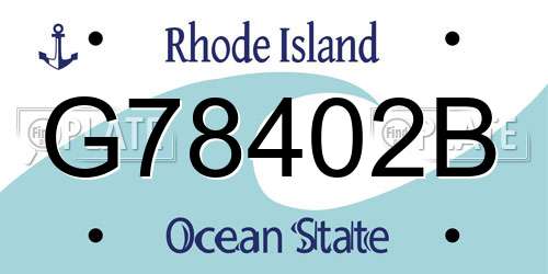 G78402B Rhode Island License Plate