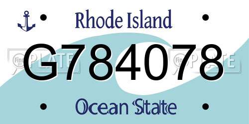 G784078 Rhode Island License Plate