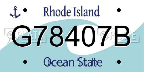G78407B Rhode Island License Plate
