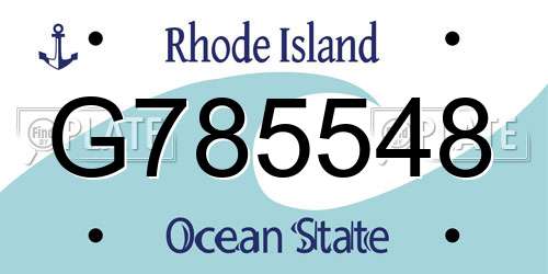 G785548 Rhode Island License Plate
