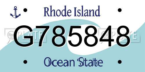 G785848 Rhode Island License Plate