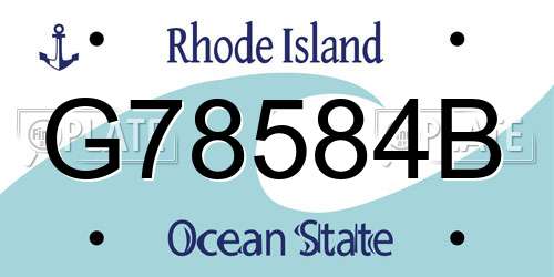 G78584B Rhode Island License Plate