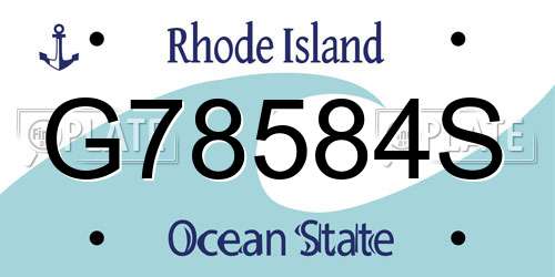 G78584S Rhode Island License Plate