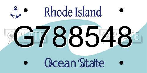 G788548 Rhode Island License Plate