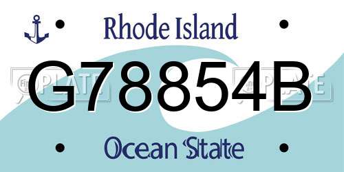 G78854B Rhode Island License Plate