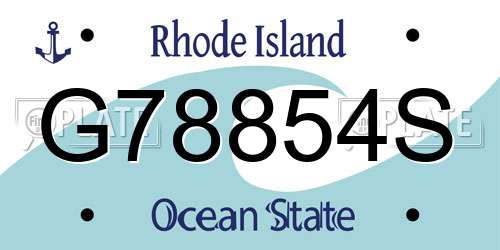 G78854S Rhode Island License Plate
