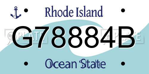 G78884B Rhode Island License Plate
