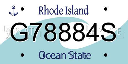 G78884S Rhode Island License Plate
