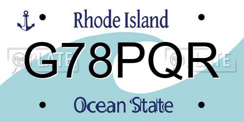 G78PQR Rhode Island License Plate