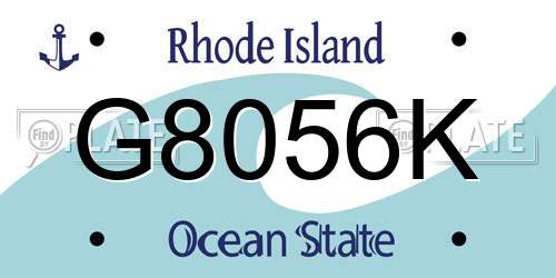 G8056K Rhode Island License Plate