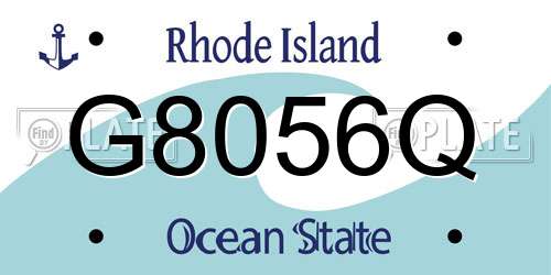 G8056Q Rhode Island License Plate