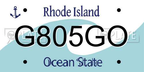 G805GO Rhode Island License Plate