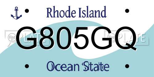G805GQ Rhode Island License Plate