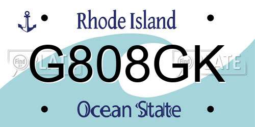G808GK Rhode Island License Plate