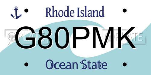 G80PMK Rhode Island License Plate