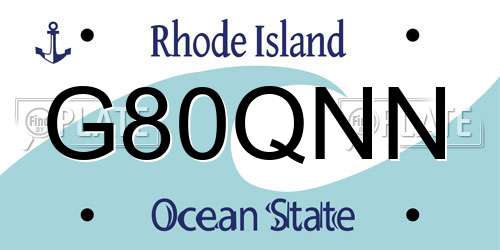 G80QNN Rhode Island License Plate